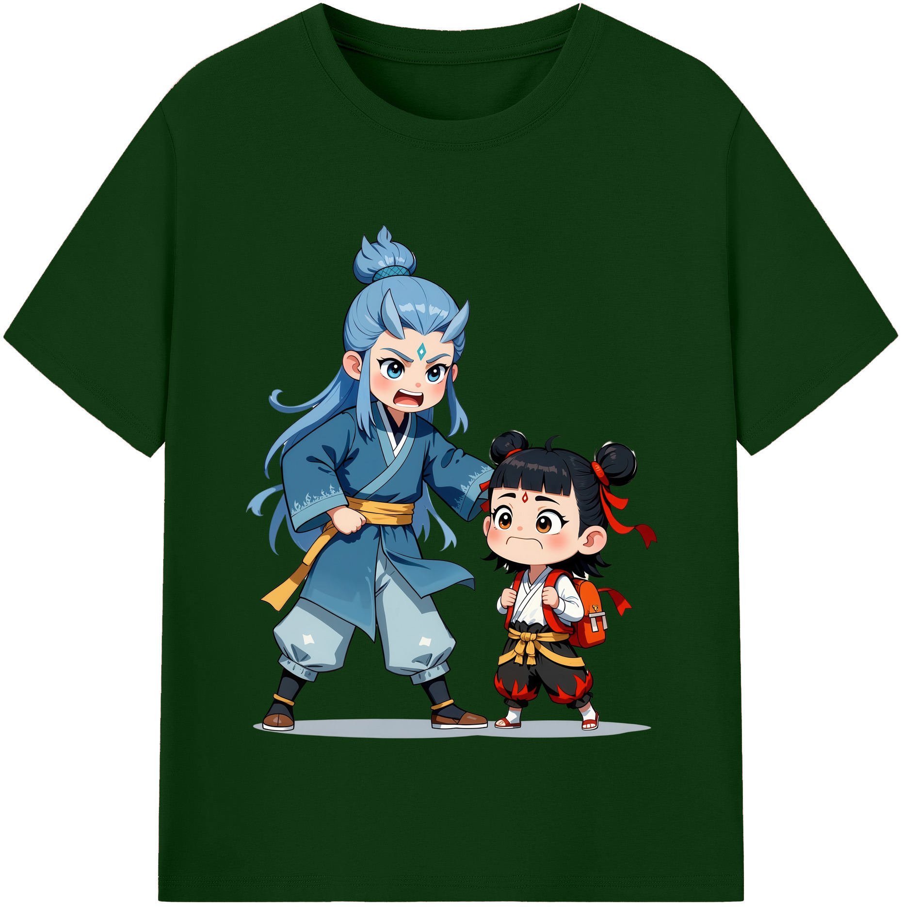 （画像用） Ne Zha 2 ナタ 魔童の大暴れ 綿100％半袖Tシャツ（フロントプリント）